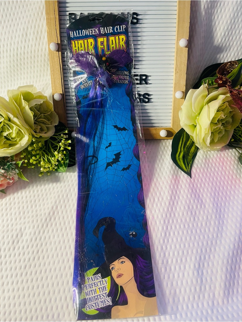 Halloween Purple Hair Flair Clip - Packaged Hair Accessory